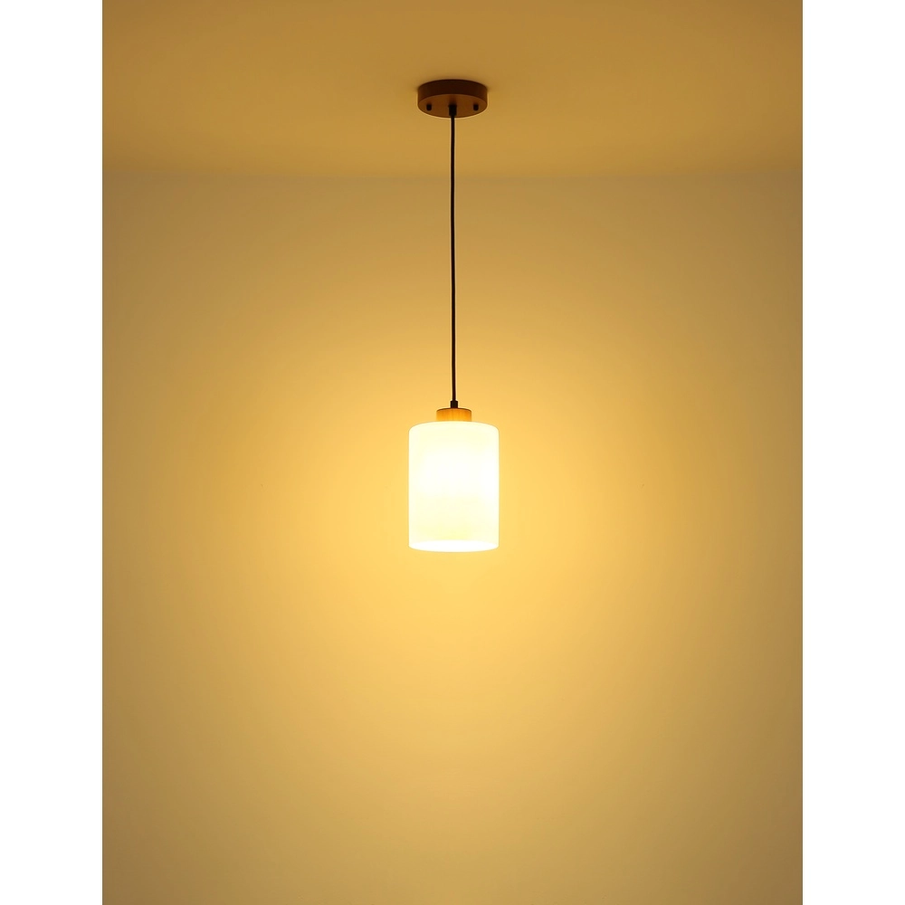 Hanglamp Rowena 1-lichts hout Globo 9007371592234