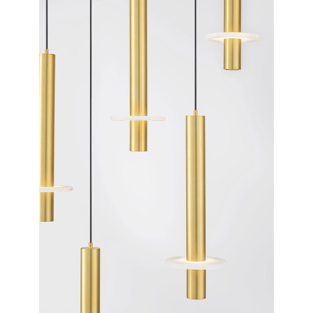 Design hanglamp Noemi goud met wit Ø 47cm