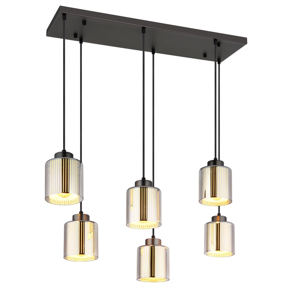 Design hanglamp Felicia gunmetal 6-lichts