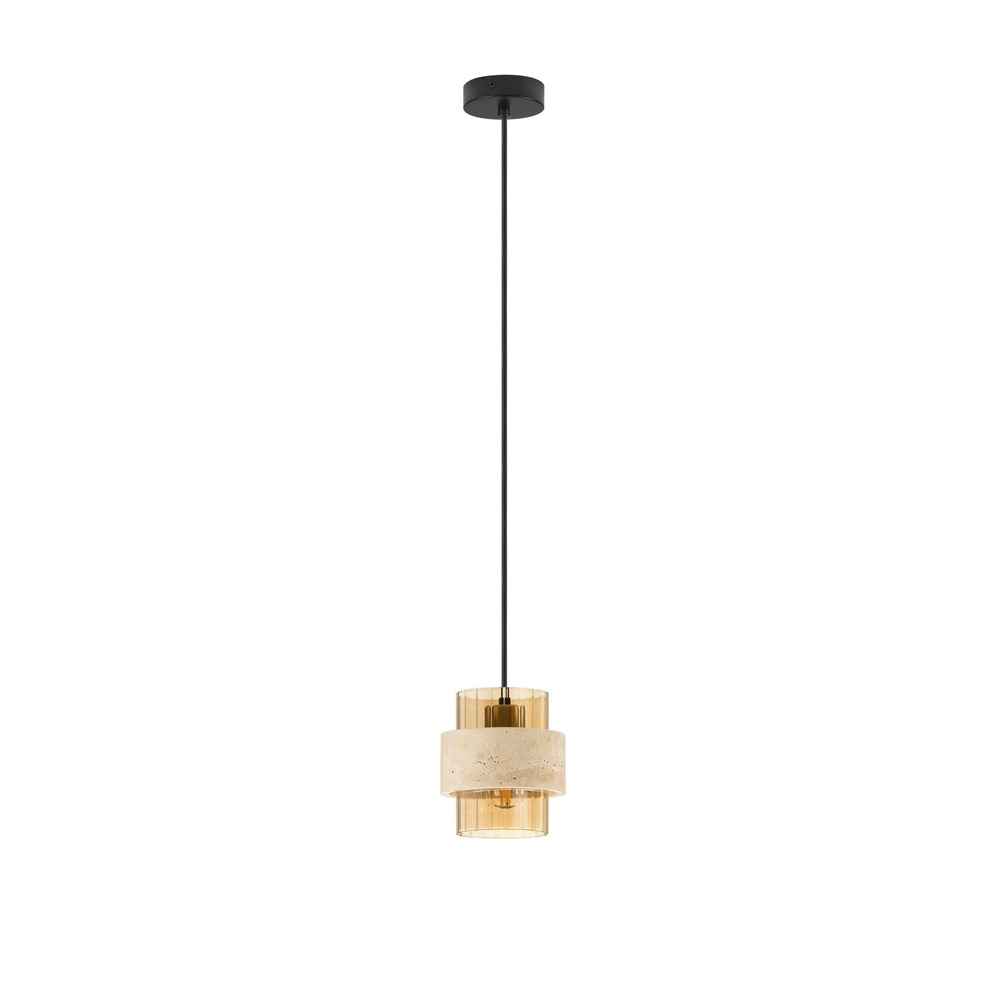 Moderne hanglamp Melony amber glas met zand bruin Lyora 5212063501249