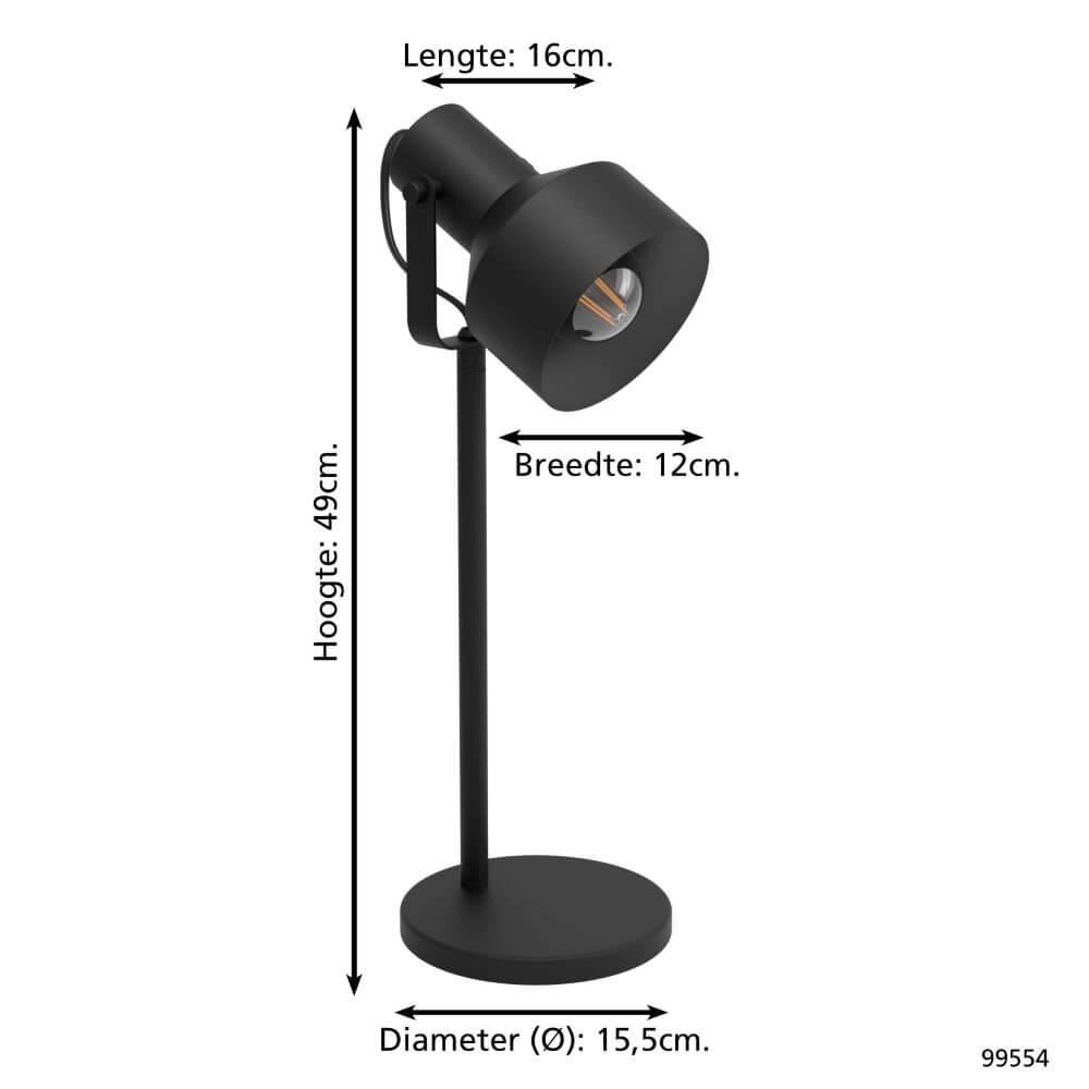 Zwarte bureaulamp Casibare Eglo 9002759995546