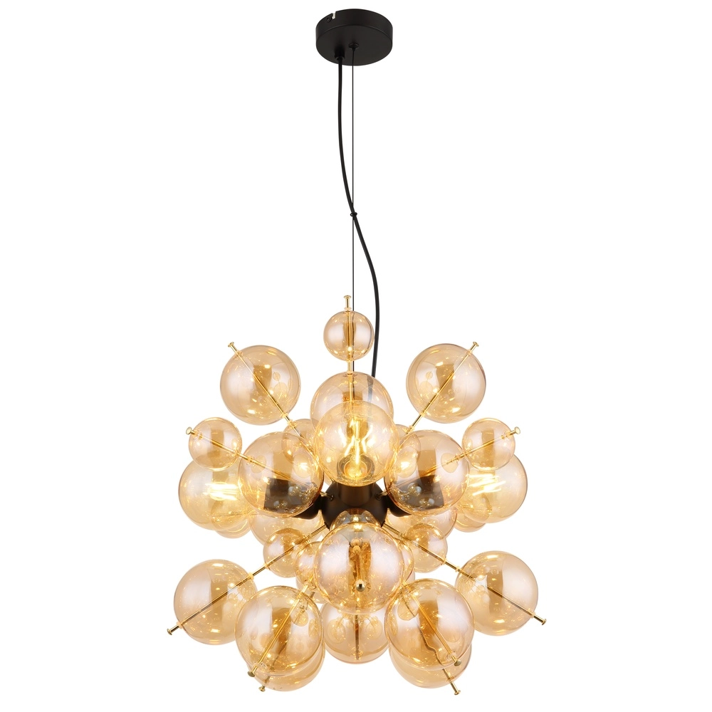 Unieke hanglamp Udo amber glas Ø 51cm