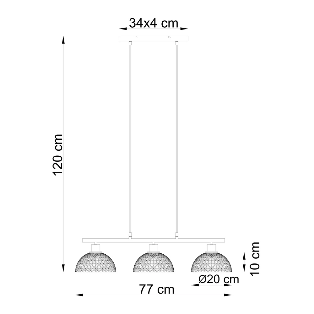 3-lichts hanglamp Selma zand bruin Globo 9007371592104