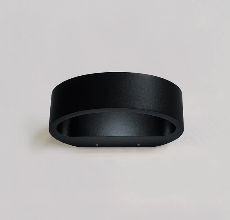 Zwarte muurspot Sharp 19cm - zwart