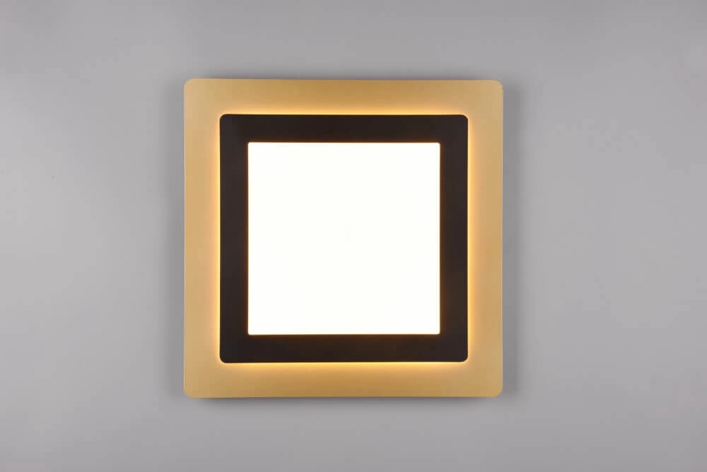 Vierkante design plafondlamp Morgan zwart met goud Trio 4017807574401