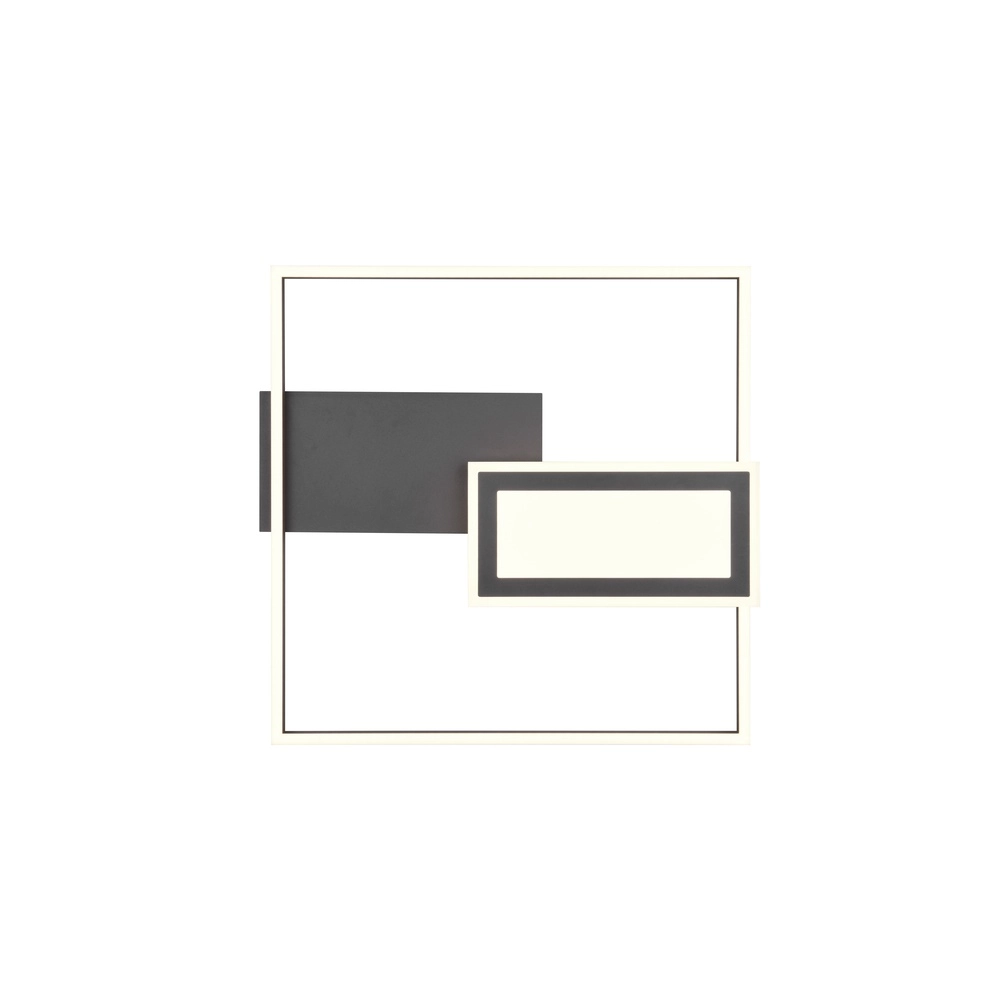 Vierkante plafondlamp Spiro zwart 50cm Trio 4017807612455