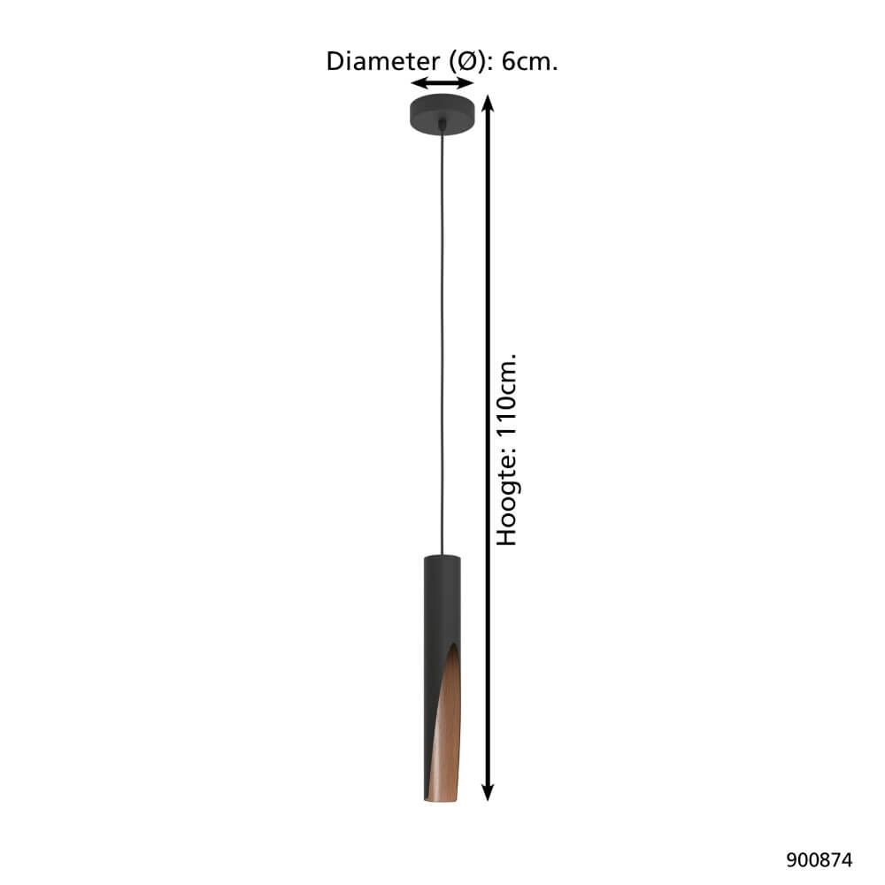 Cilinder hanglamp Barbotto Ø 6cm Eglo 9008606327966