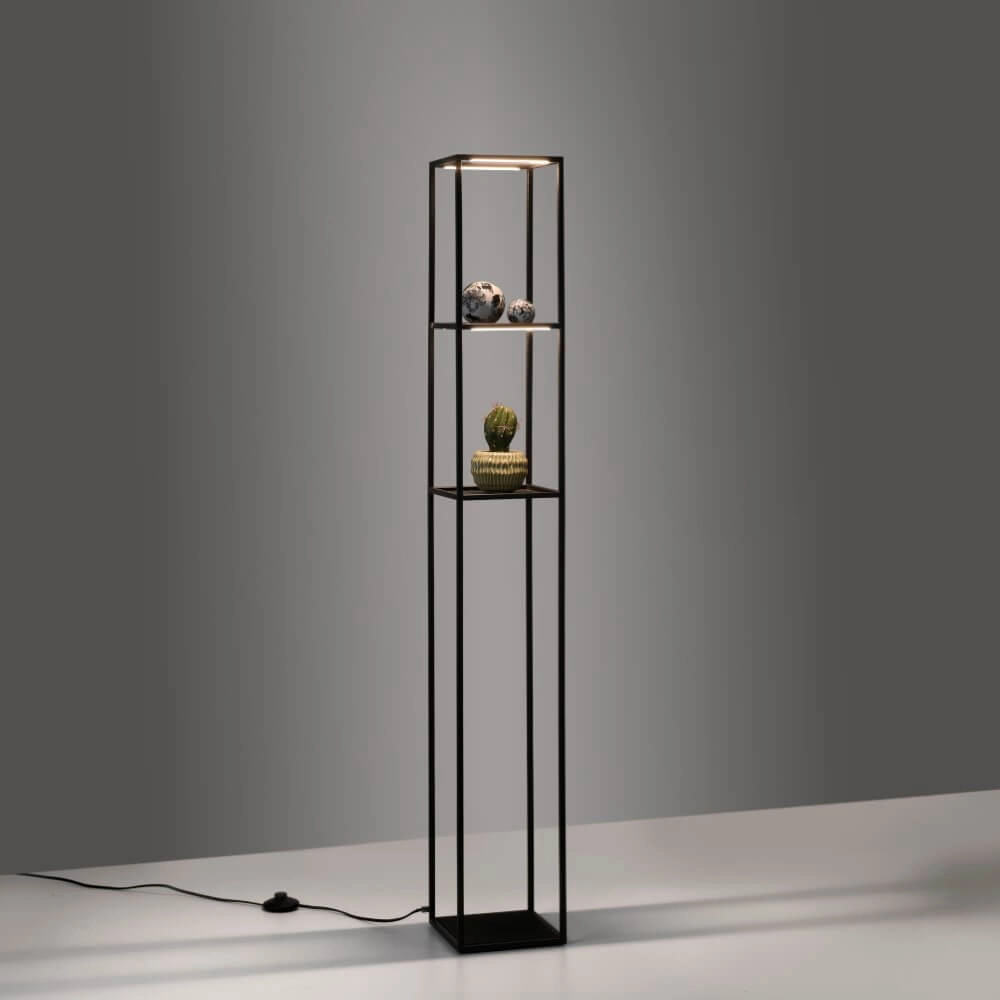 Strakke vloerlamp Conni zwart Paul Neuhaus 4012248361009