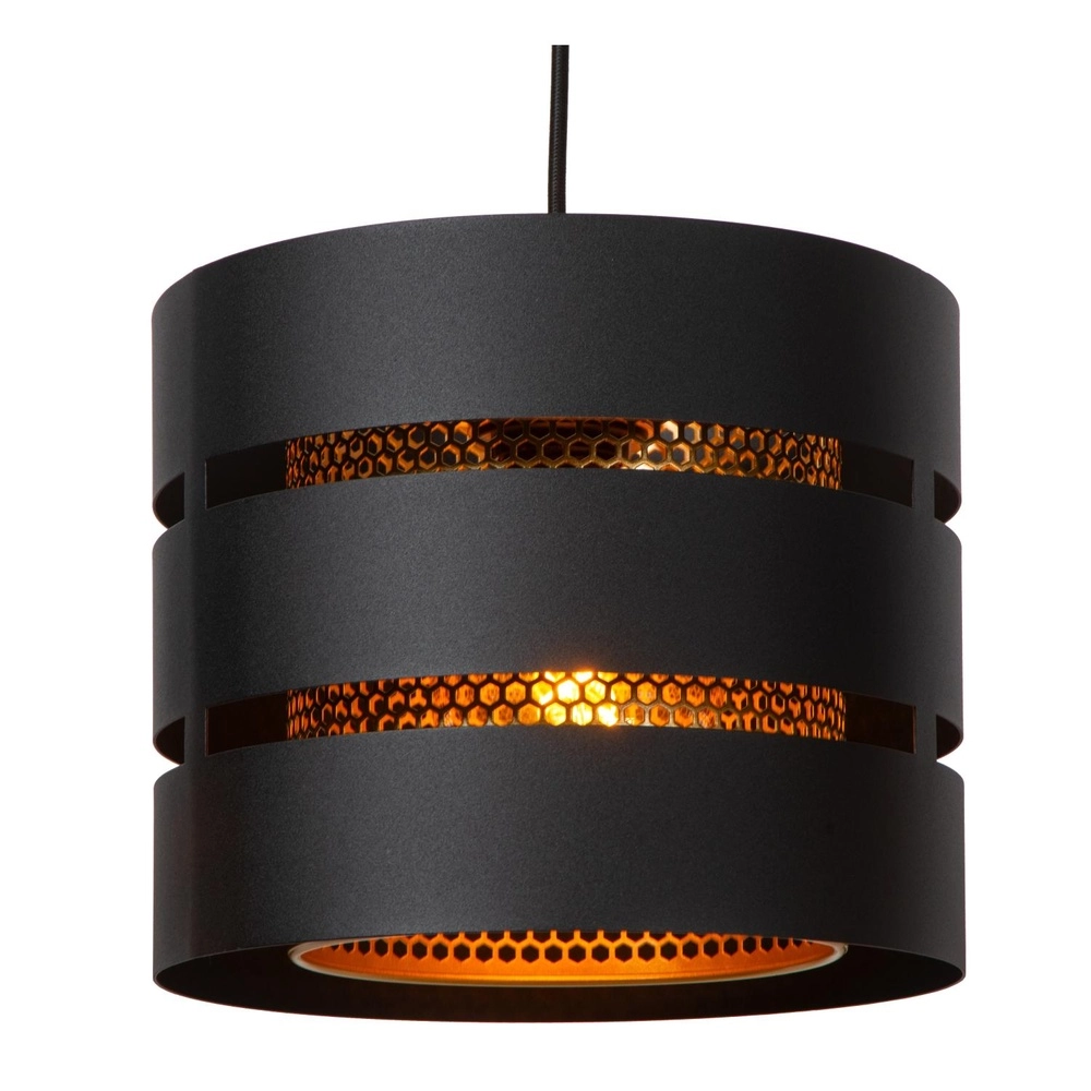 Hanglamp Rosas 3-lichts zwart met goud Lucide 5411212211828