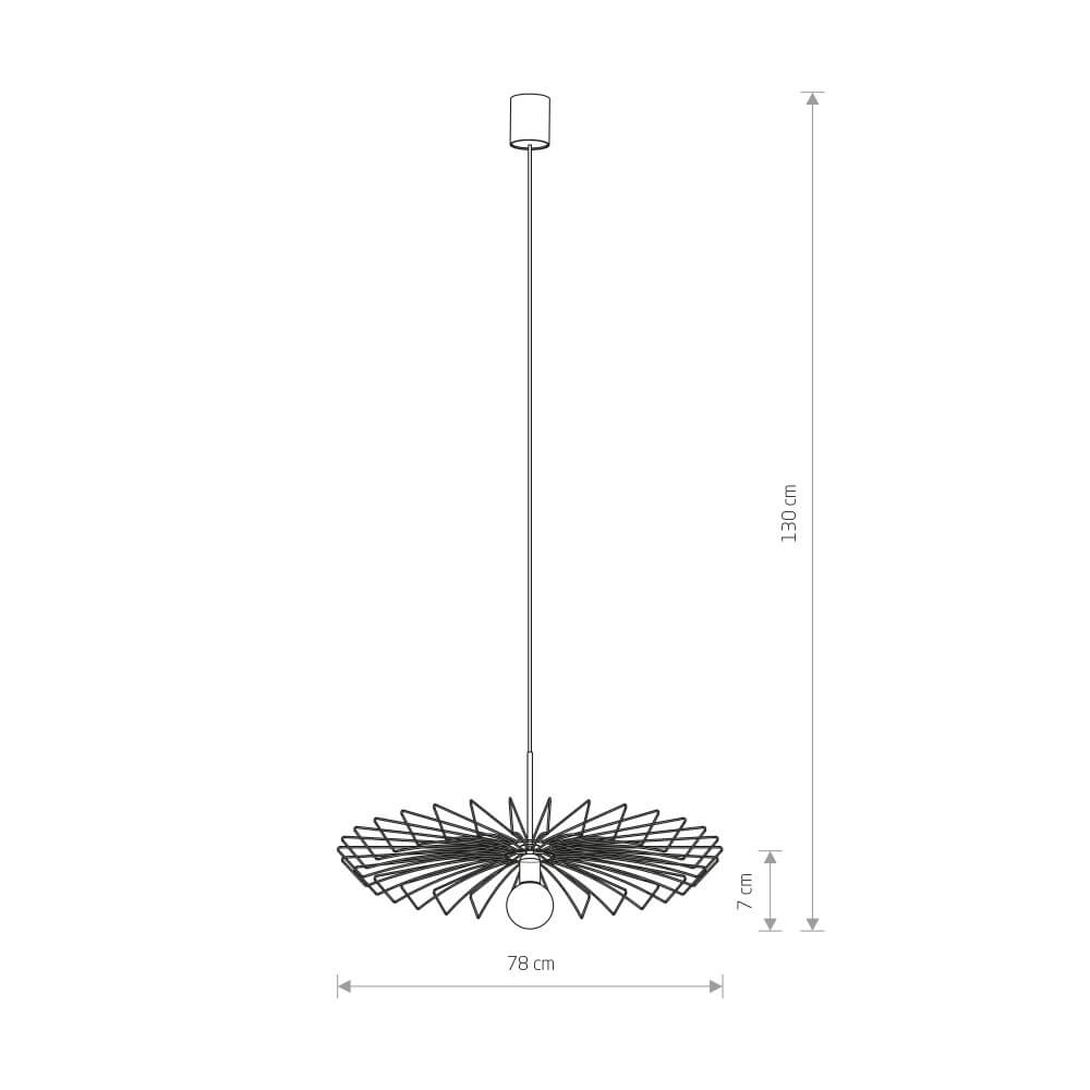 Gouden draadlamp Umbrella Ø 78cm Lyora 5903139887496