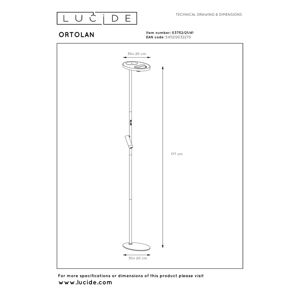 Leeslamp Ortolan zand bruin Lucide 5411212032270