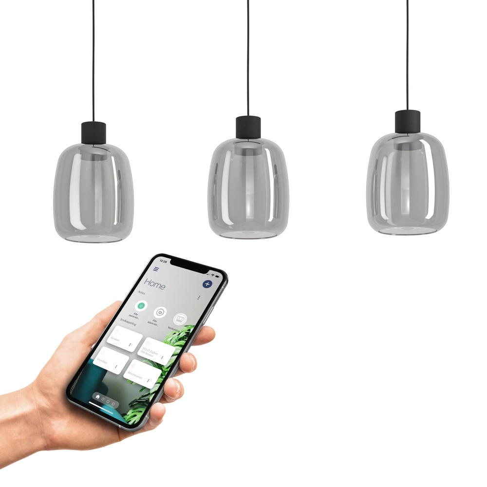 Smoke hanglamp Molochio-Z 3x led - Zigbee Eglo 9008606312832