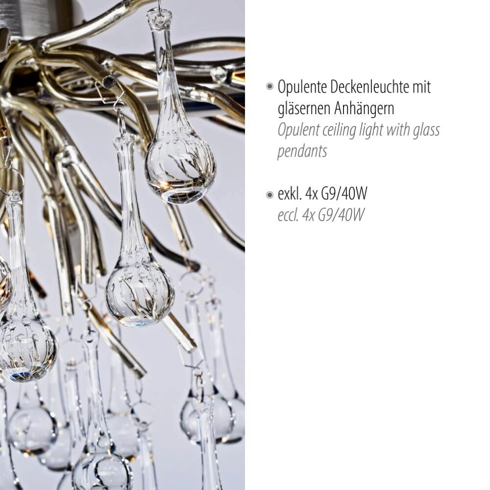 Kroonluchter Icicle metaal 60cm Paul Neuhaus 4012248352076
