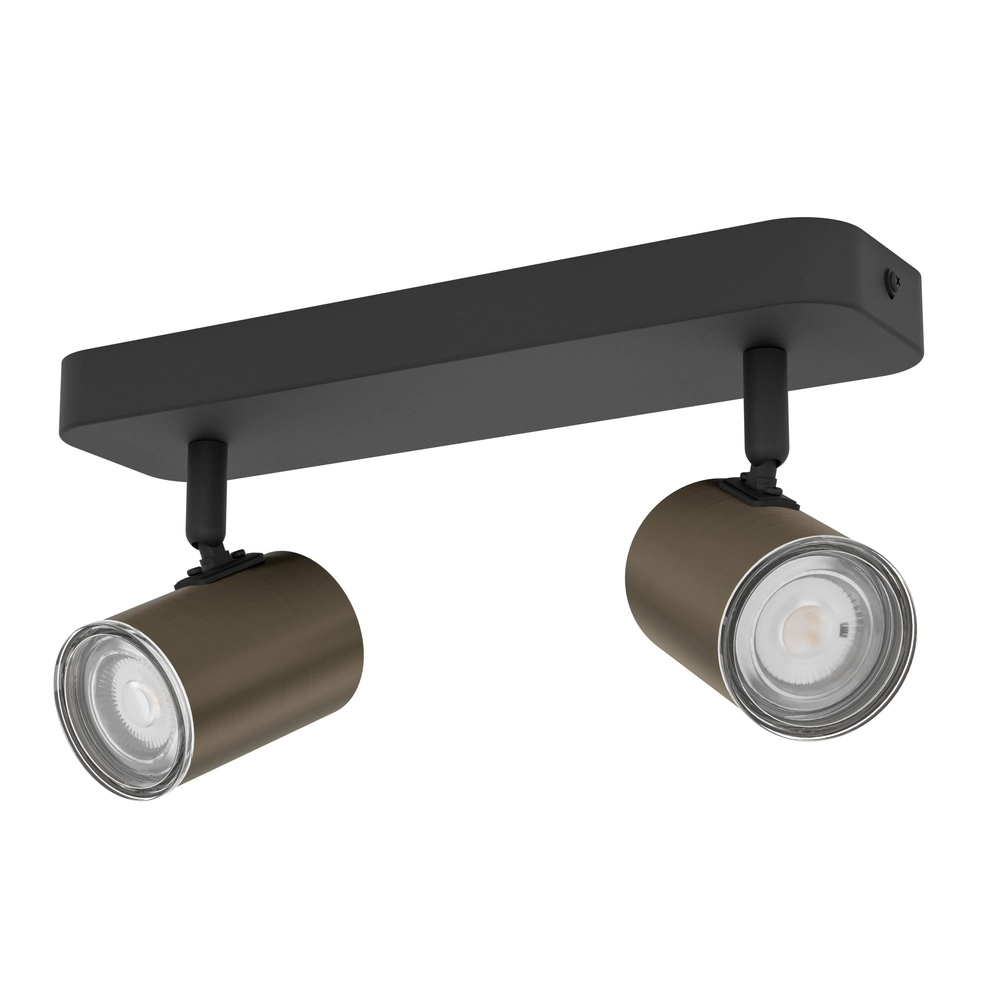 Badkamer spots Consuma 1 2x GU10 - zwart met brons