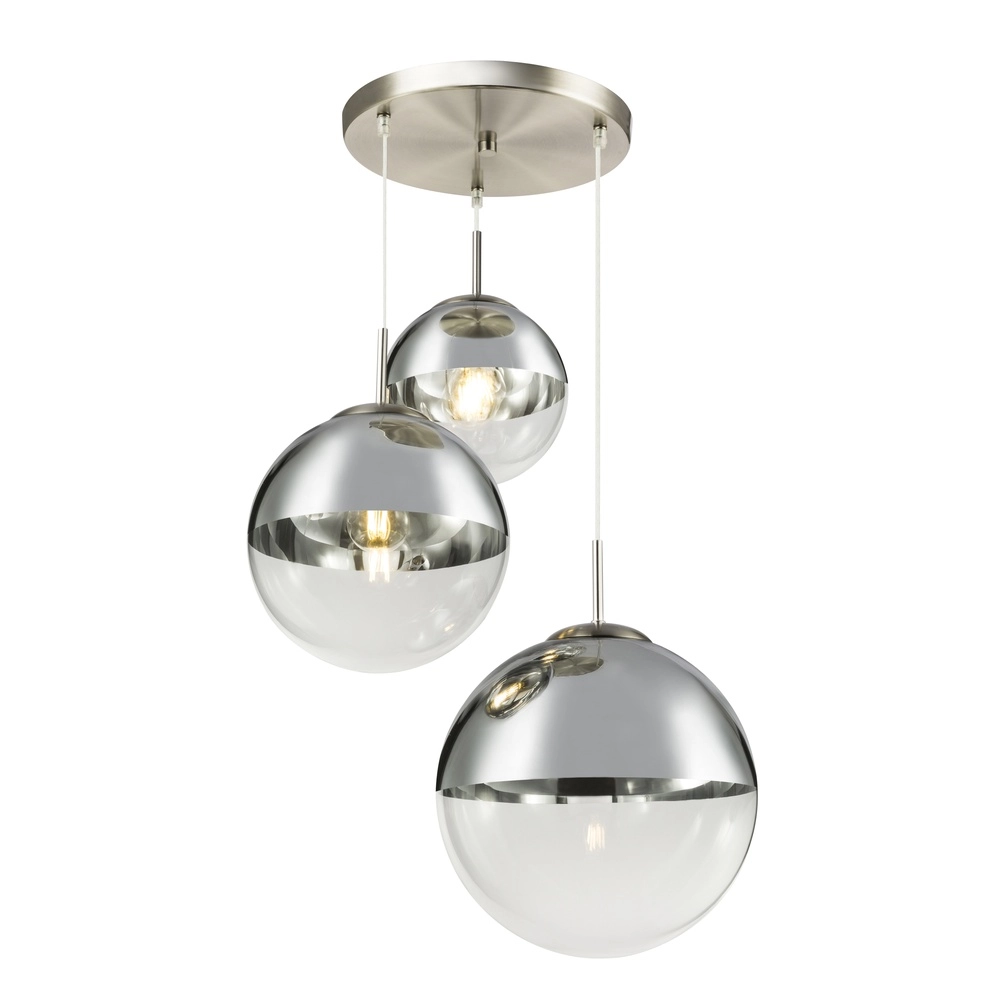 3-lichts hanglamp Varus nikkel