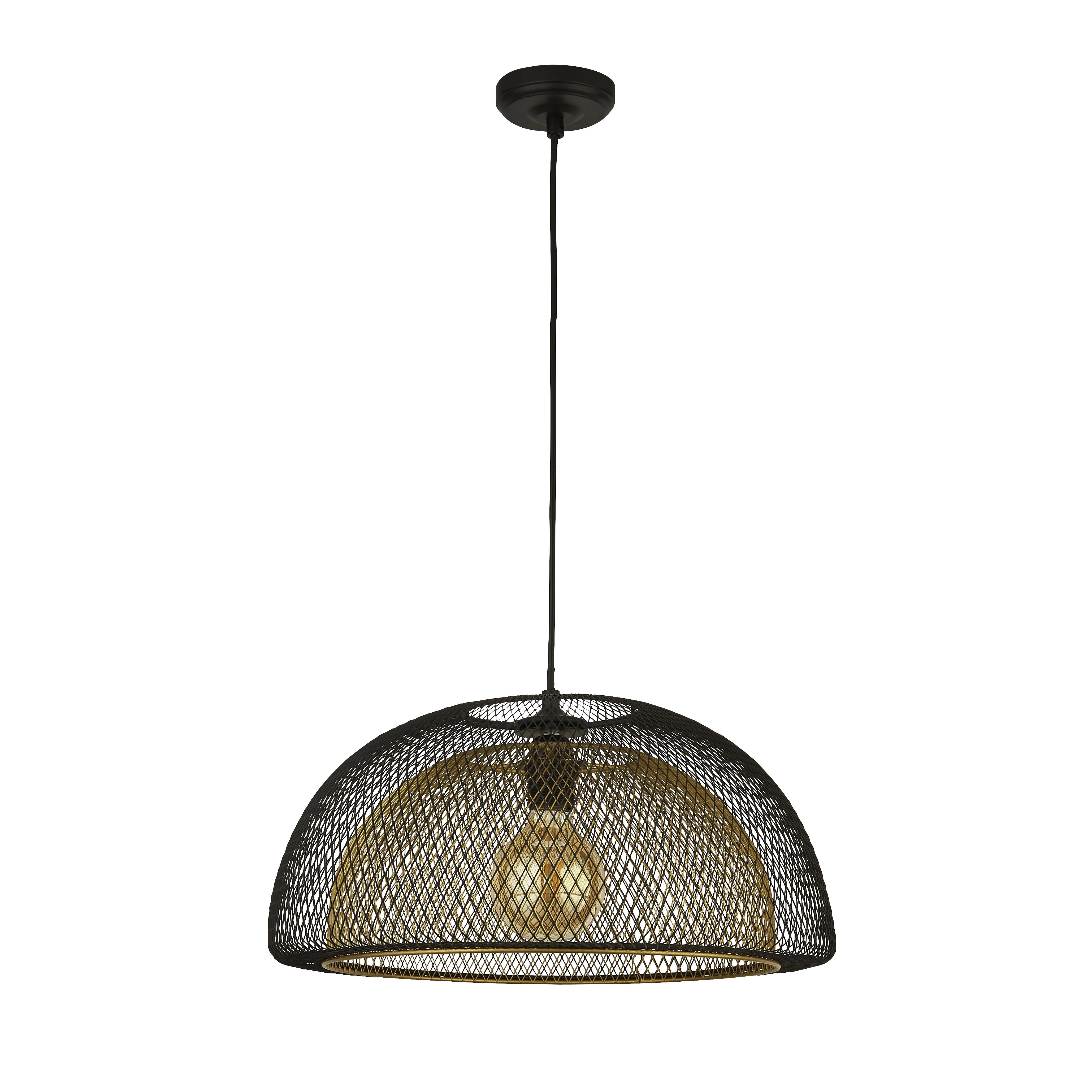 Zwart gouden hanglamp Honeycomb Ø 45,5cm
