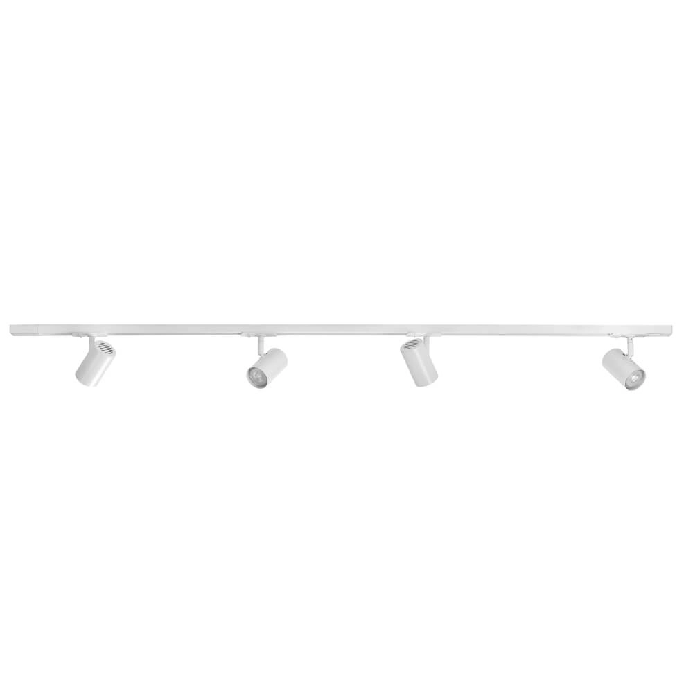 1-fase railset 150cm Cilinder wit met 4 spots