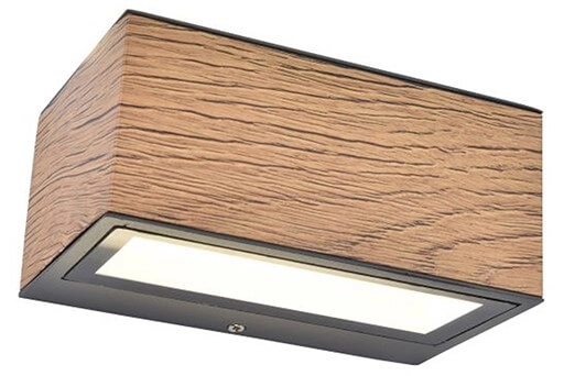 Wandlamp Gemini antraciet met houtlook