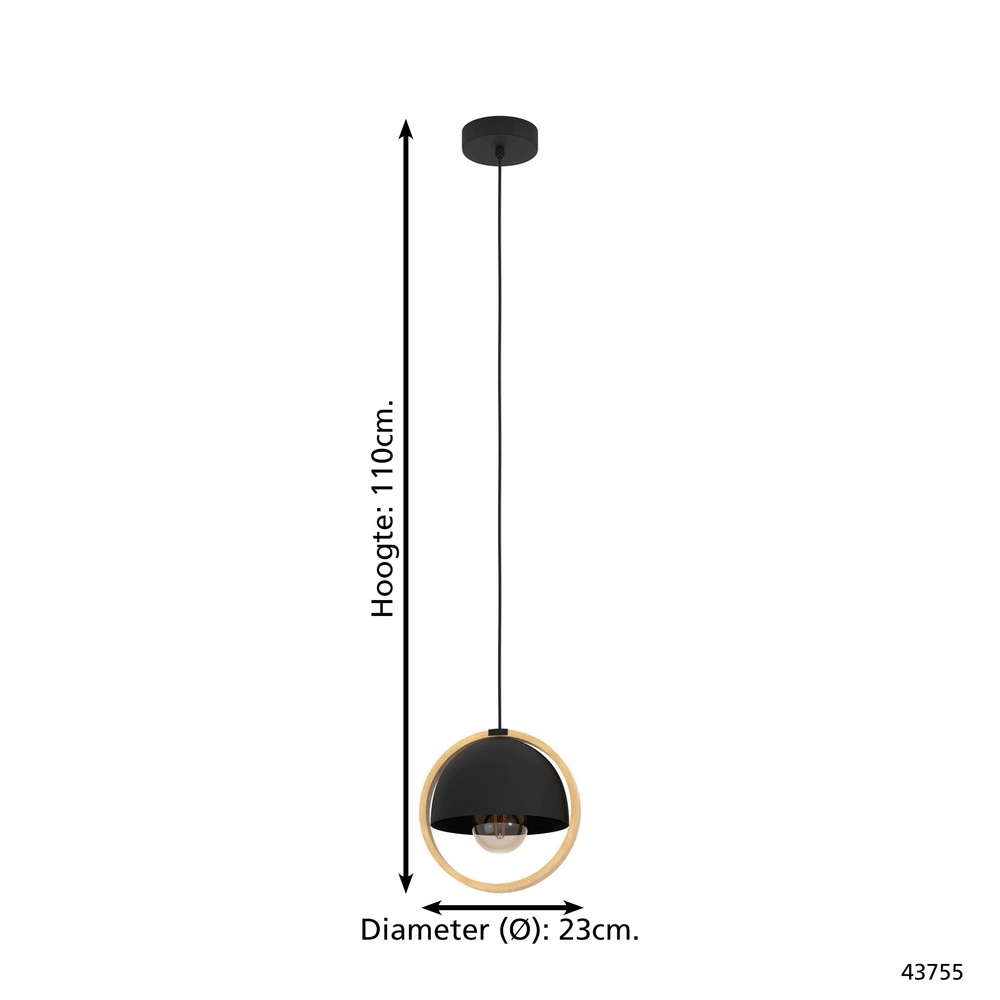 Scandinavische hanglamp Callow 1x E27 - Ø 23cm Eglo 9002759437558