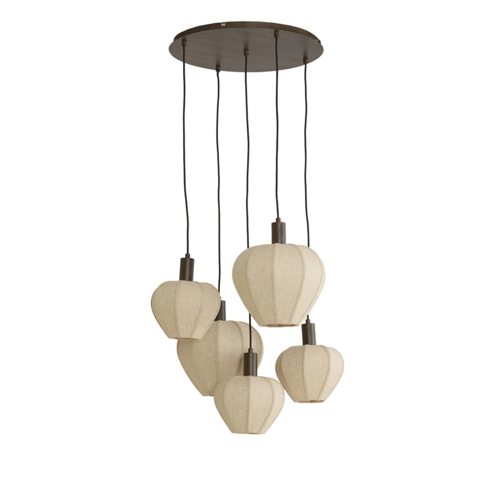 Japandi hanglamp Huxi 5-lichts