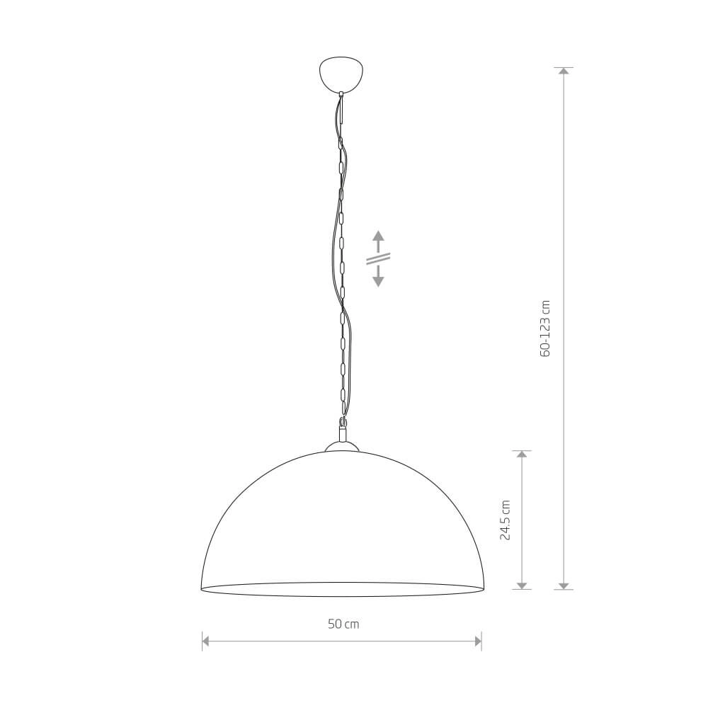 Roestige hanglamp Hemisphere Rust L Ø 50cm Lyora 5903139636896