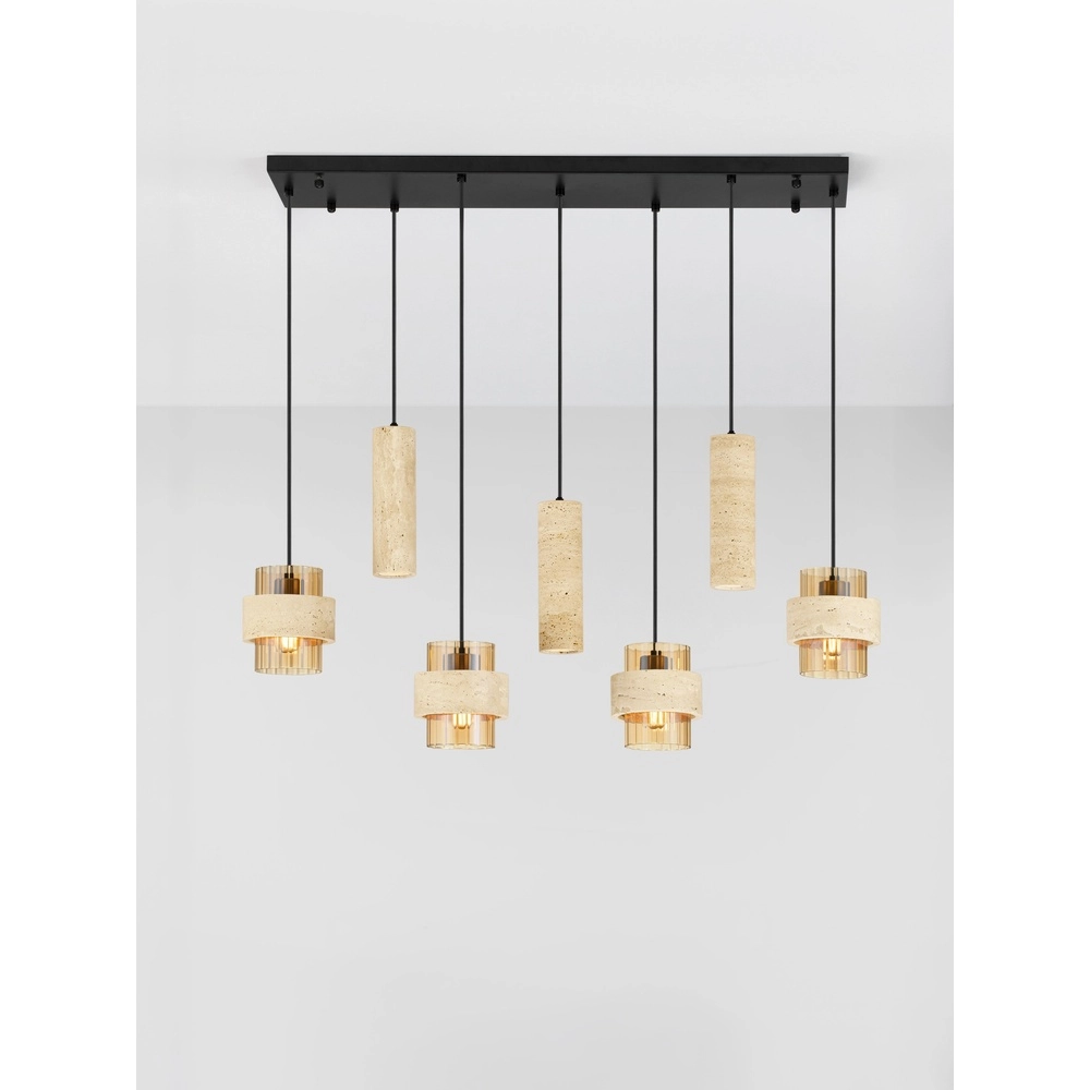 7-lichts hanglamp Melony modern zand bruin Lyora 5212063501263