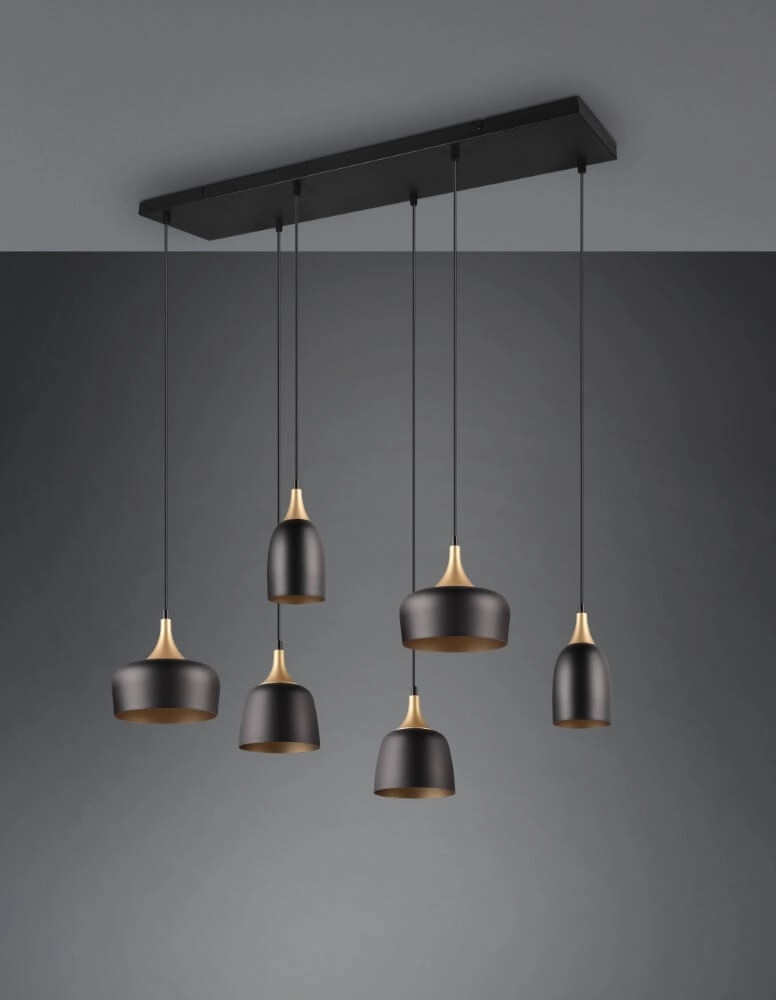 Design hanglamp Chiraz zwart 6-lichts Trio 4017807566864