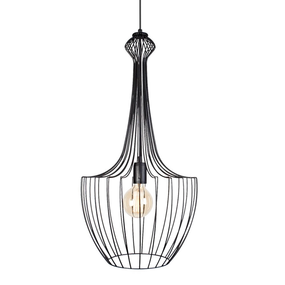 Zwart draadlamp Luksor Ø 37cm