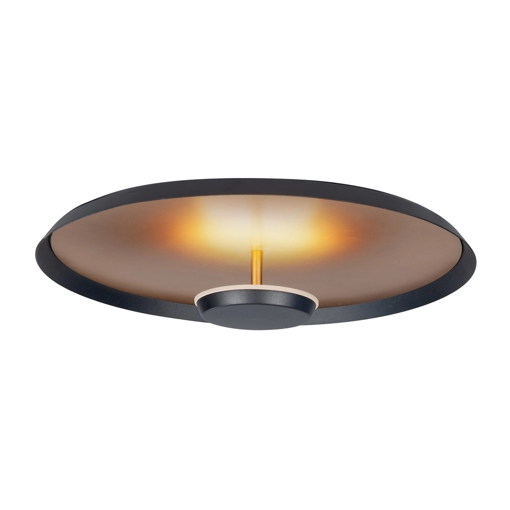 Strakke plafondlamp Oro zwart met goud Ø 45cm