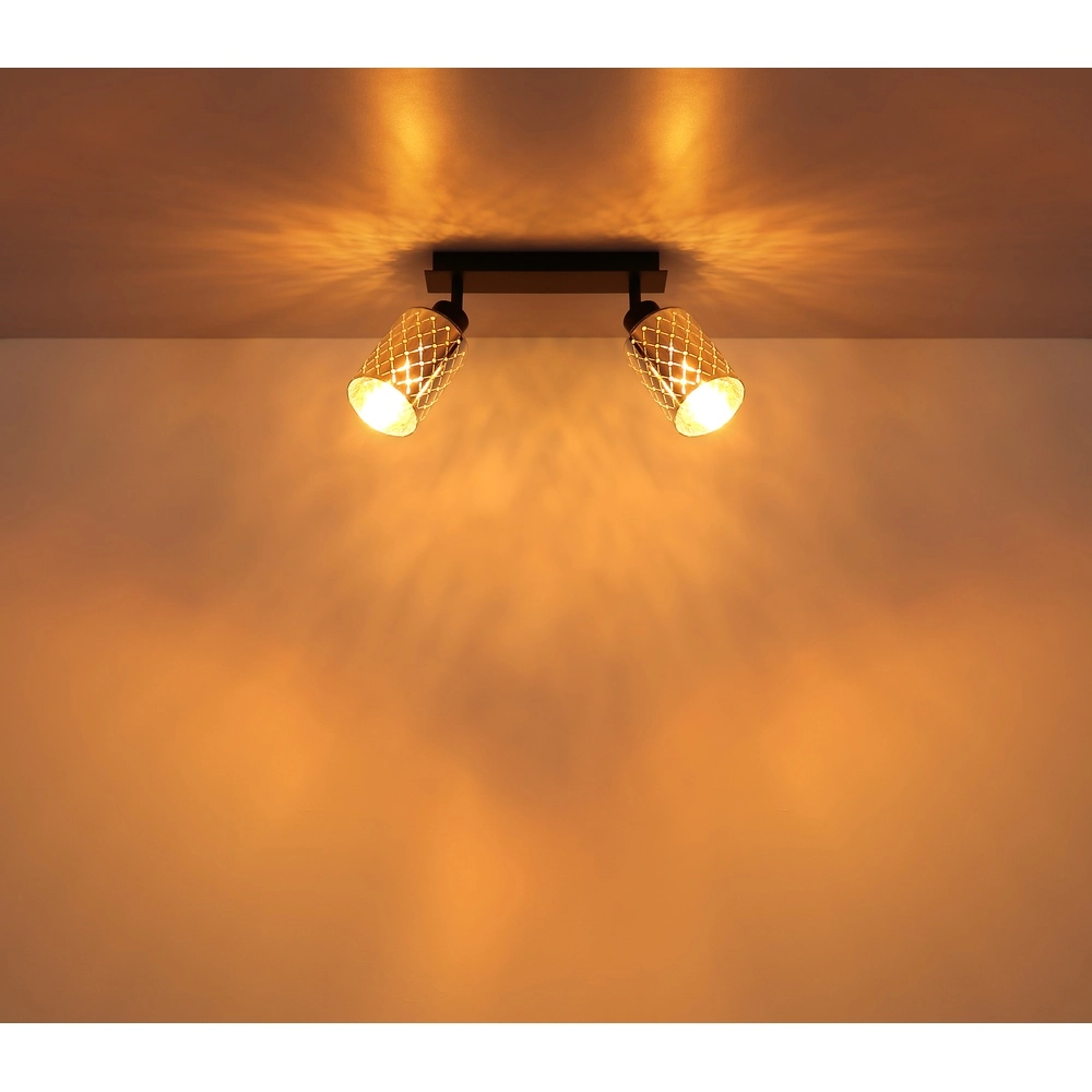 Design plafondlamp Alonso 2-lichts zwart Globo 9007371566259