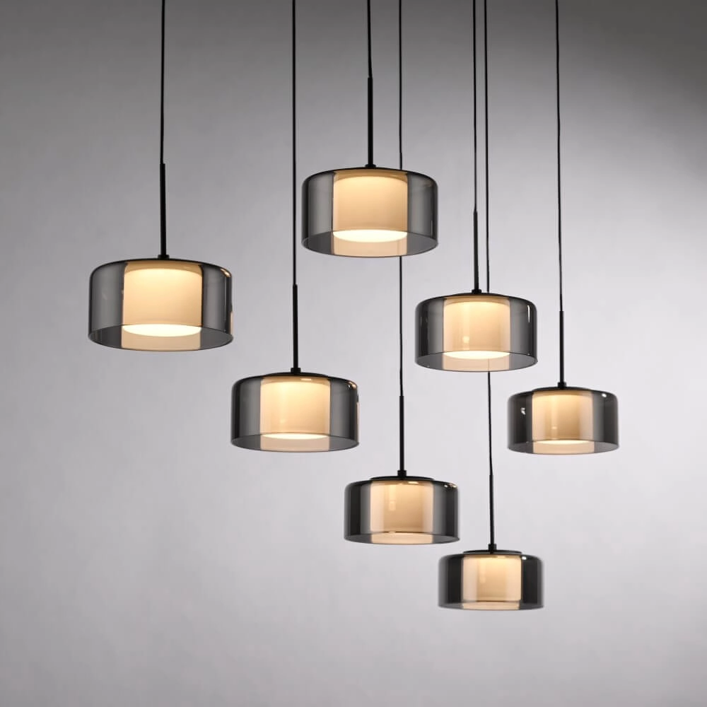 7-lichts hanglamp Rika zwart Paul Neuhaus 4012248383094