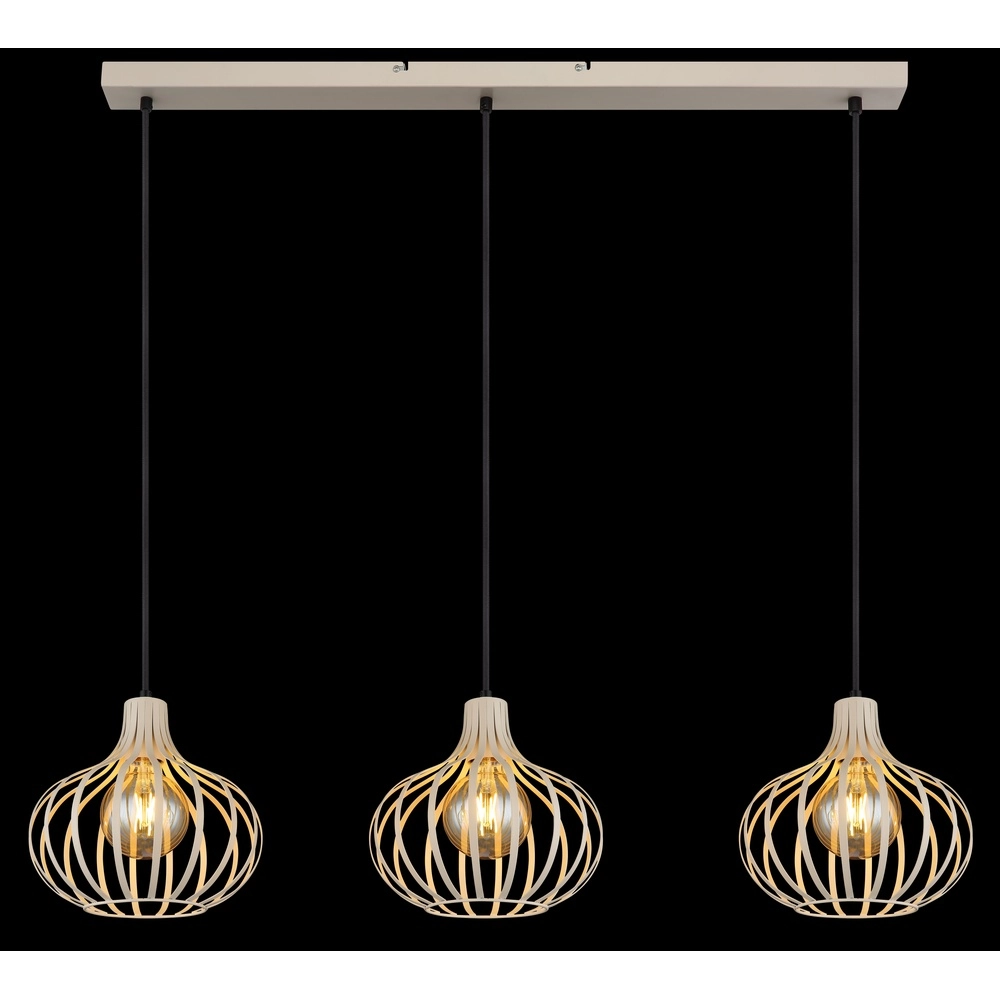 Design hanglamp Mateo 3-lichts crème Globo 9007371519880
