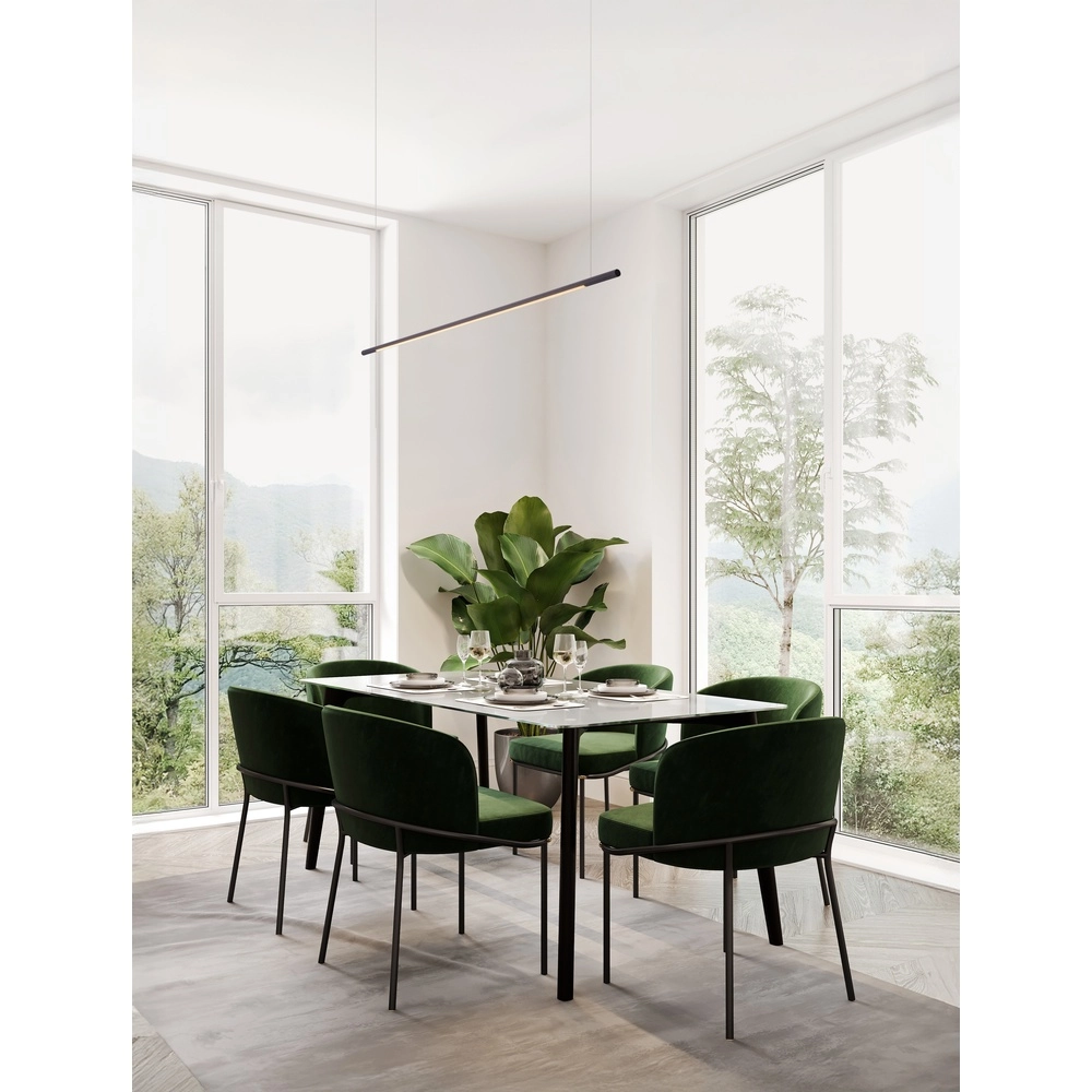 Strakke hanglamp Brillia zwart 120cm Lyora 5212017473776