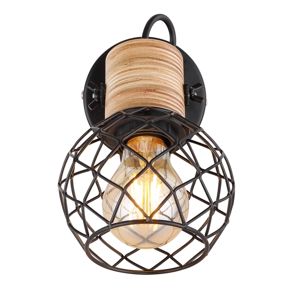 Wandlamp Lacky zwart Globo 9007371429356