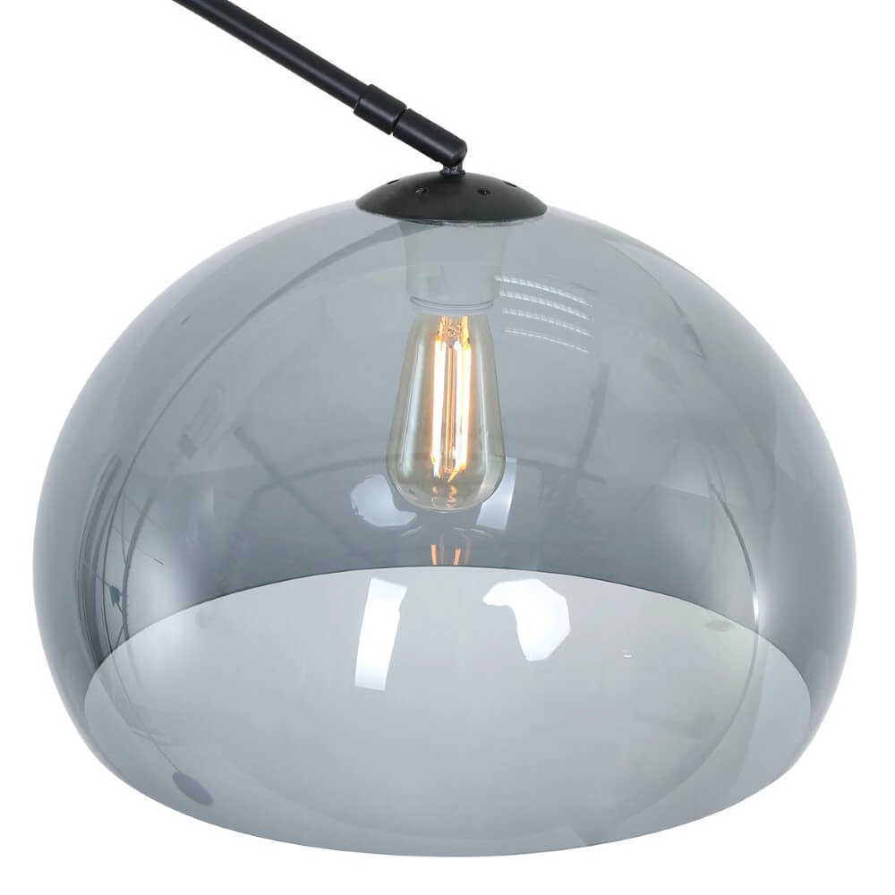Arc lamp Stresa zwart met smoke glas Steinhauer 8712746116489