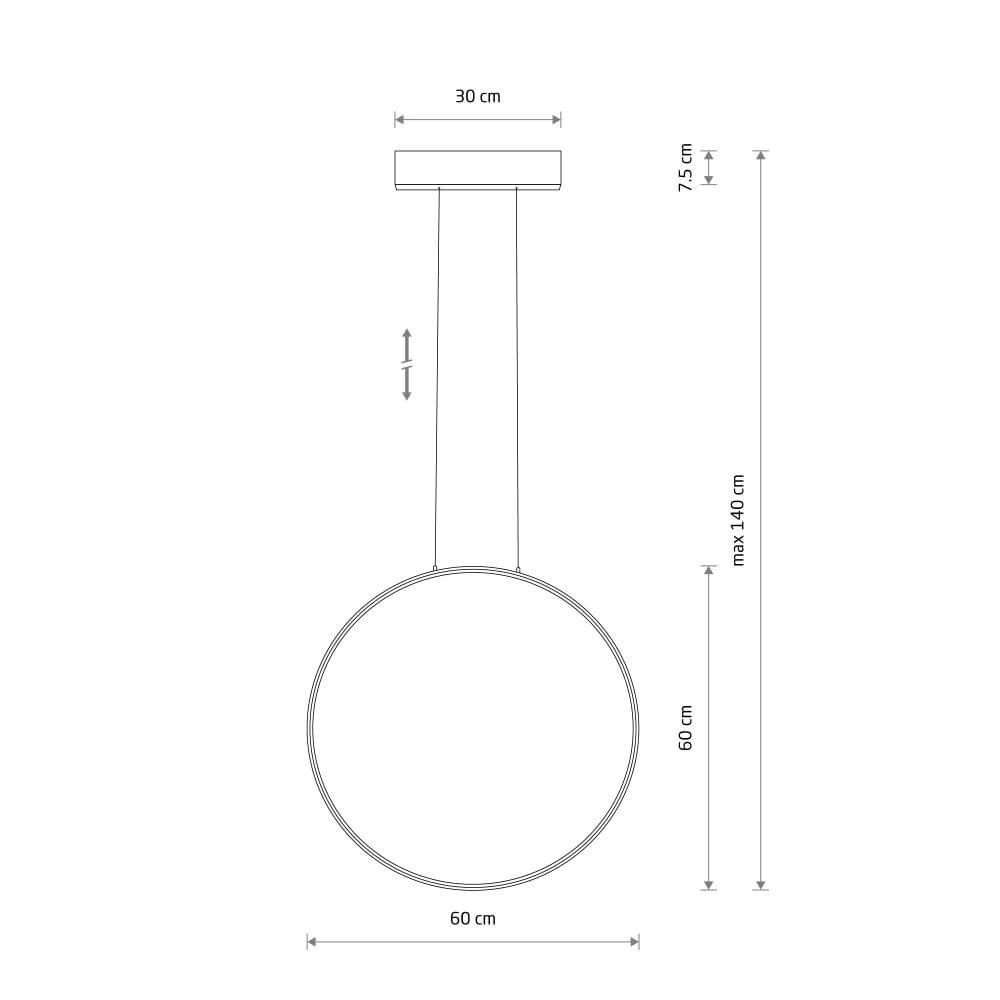 Design hanglamp Circolo M LED verticaal Lyora 5903139114011