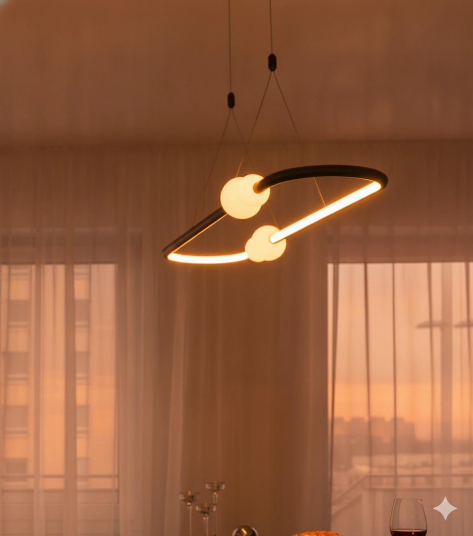 Hanglamp Celia zwart met wit ovaal