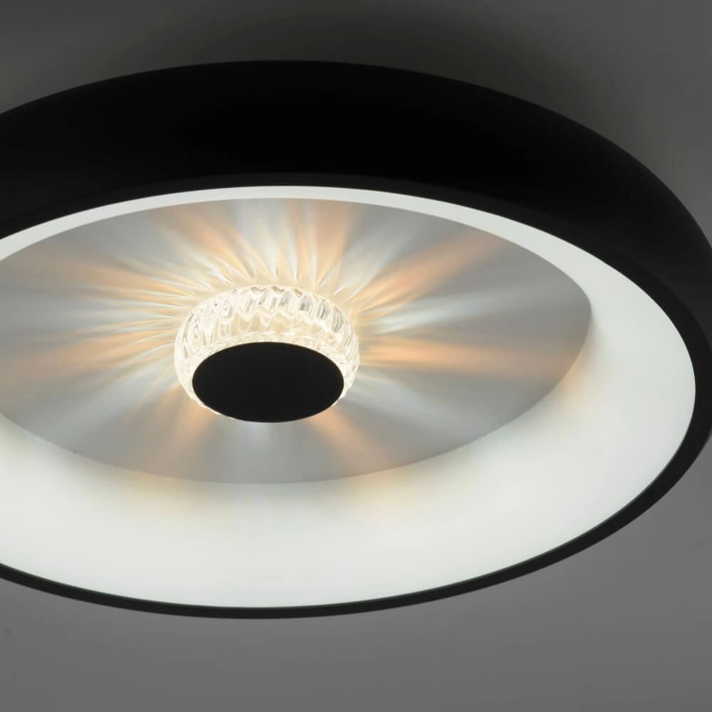 Ronde plafondlamp Vertigo zwart Ø 46,5cm Just Light 4043689994723