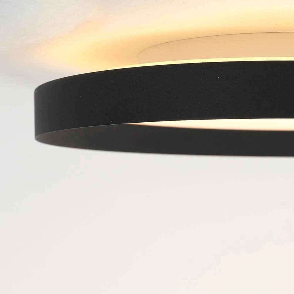 Strakke plafondlamp Flady zwart Ø 50cm Steinhauer 8712746171860