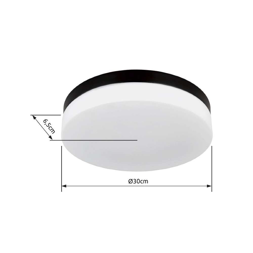 Design plafonniere Vranos zwart voor buiten Ø 30cm Globo 9007371440764