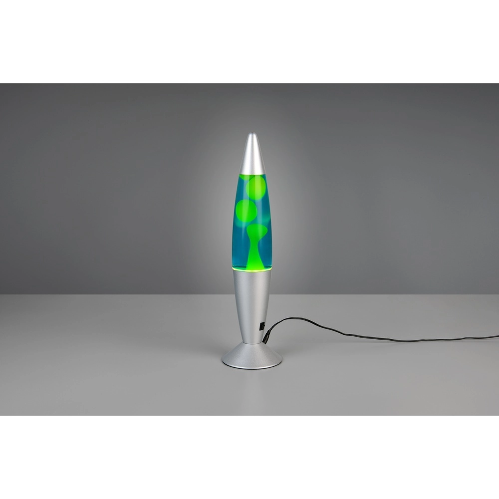 Lavalamp Vesuv zilver met groen Trio 4017807668407