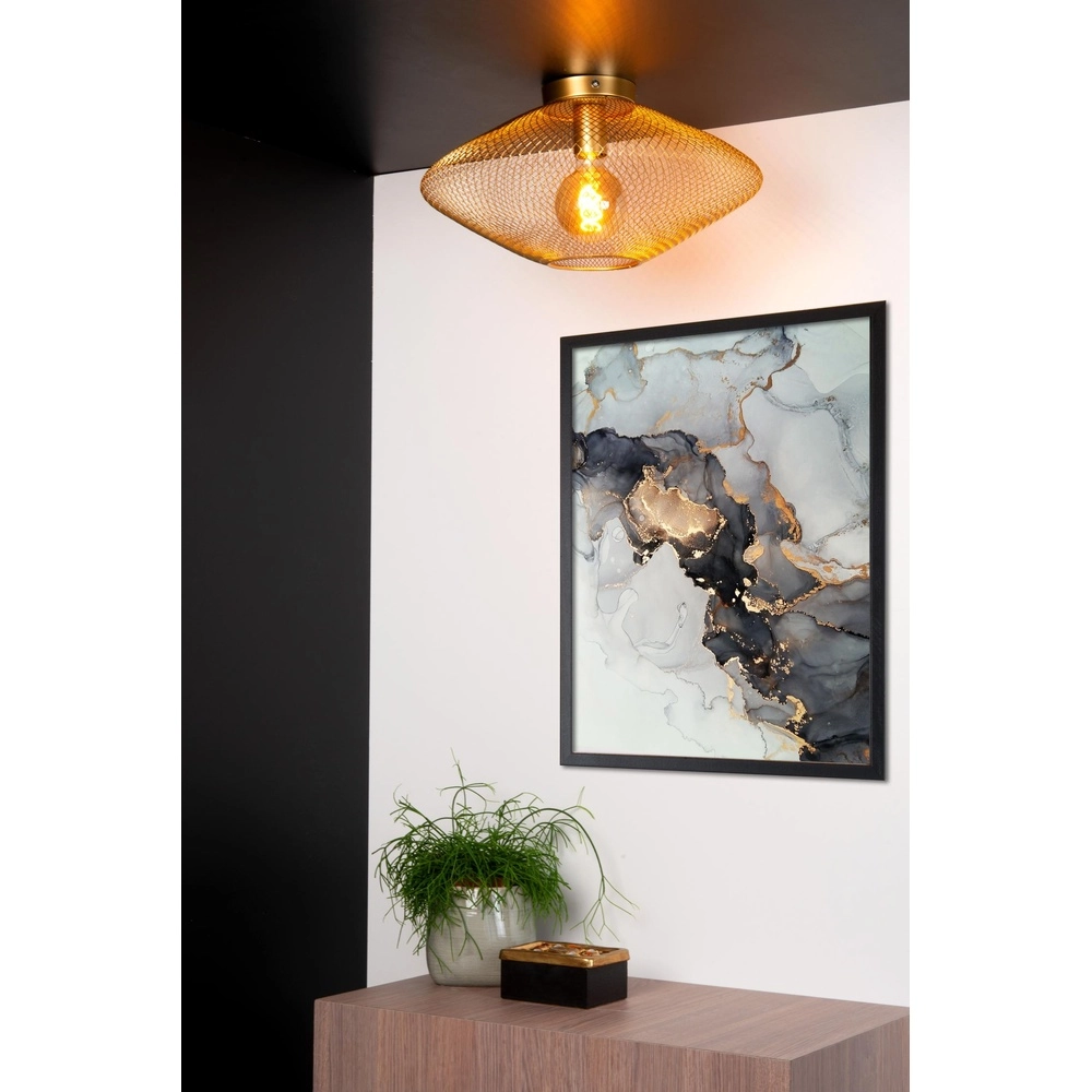 Gaas plafondlamp Mesh goud Lucide 5411212211361