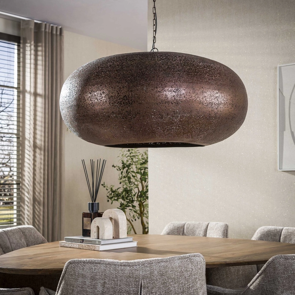 Landelijke hanglamp Cielo antiek koper Ø 90cm Lyora 8716803514980