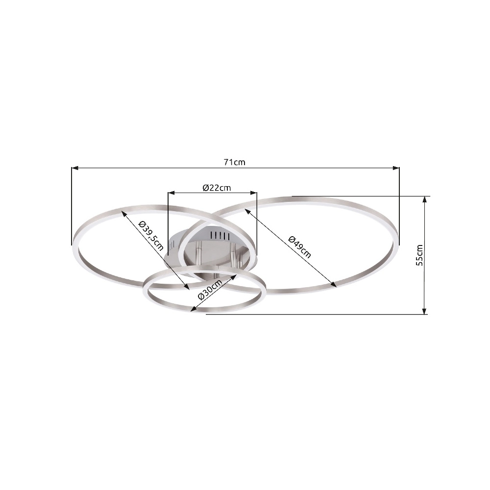 Moderne plafondlamp Munni nikkel Globo 9007371395842
