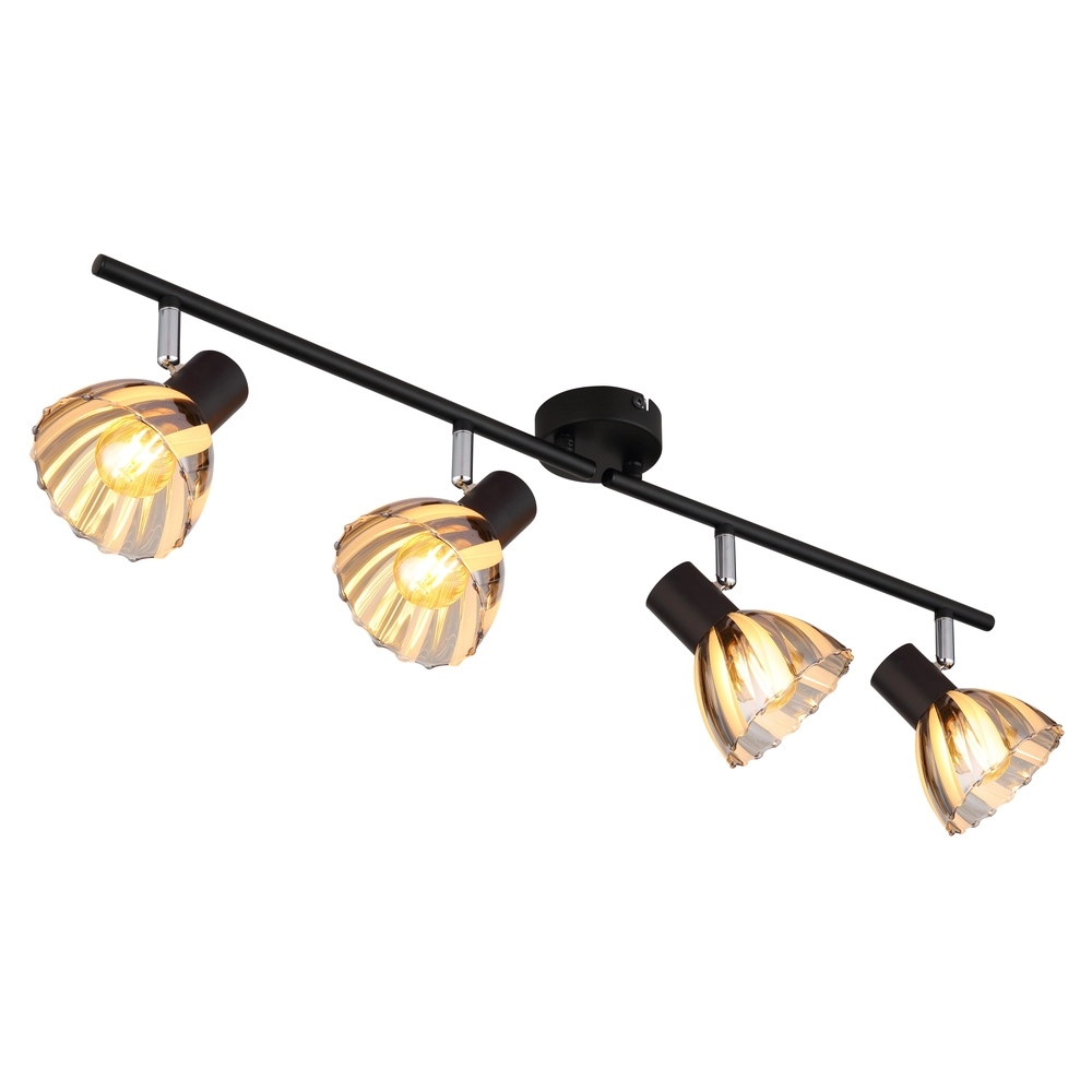 Plafondlamp 4-lichts Zachery zwart