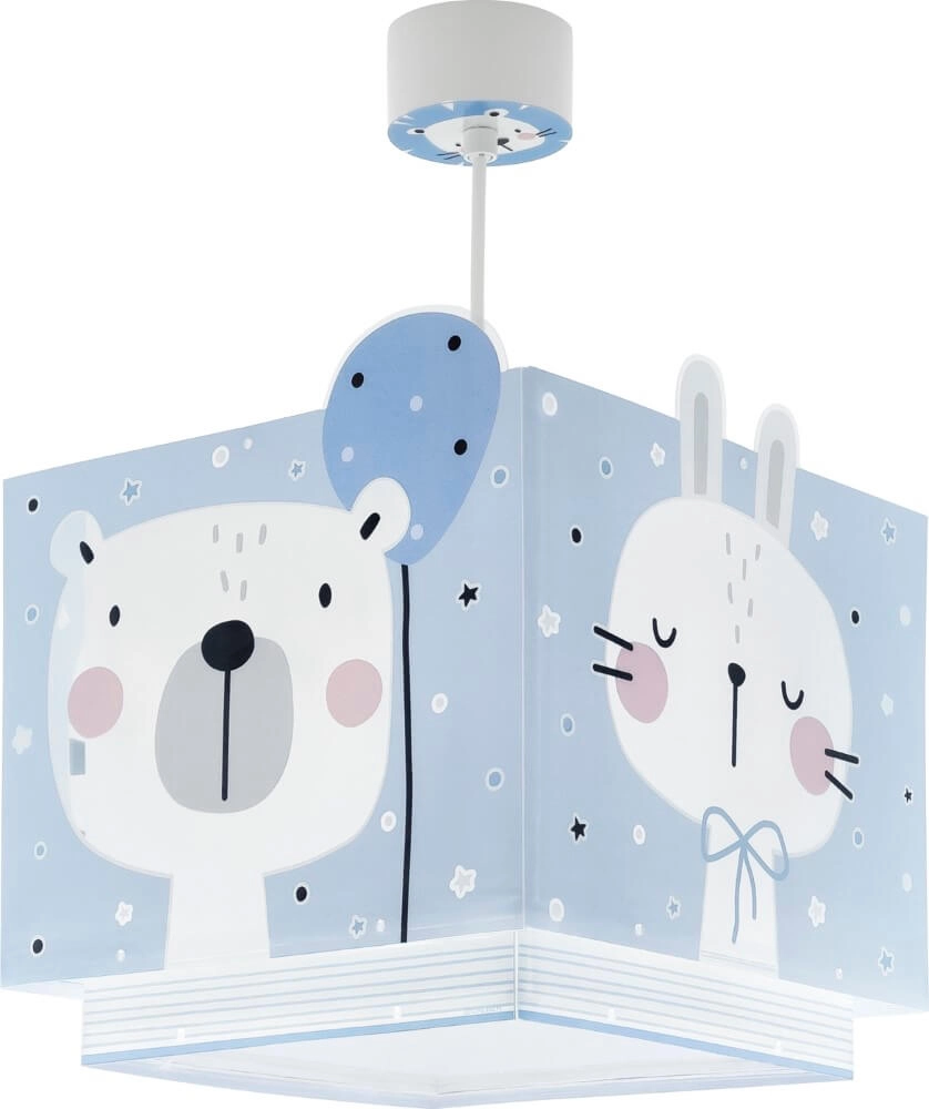 Kinderkamer hanglamp Baby Jungle soft blauw met wit Dalber 8420406002842