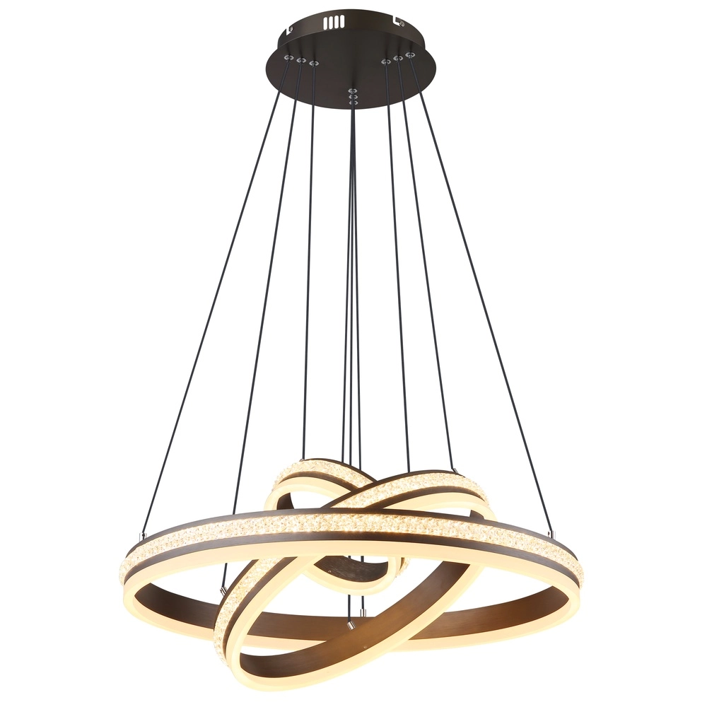 Design hanglamp Grouni 3 ringen titanium geborsteld Globo 9007371455003