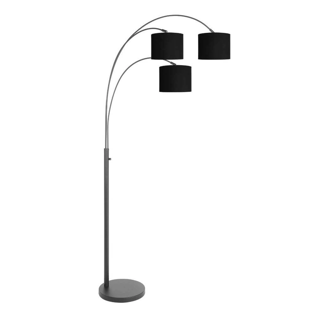 Vloerlamp Sparkled light met zwarte kappen Steinhauer 8712746175646