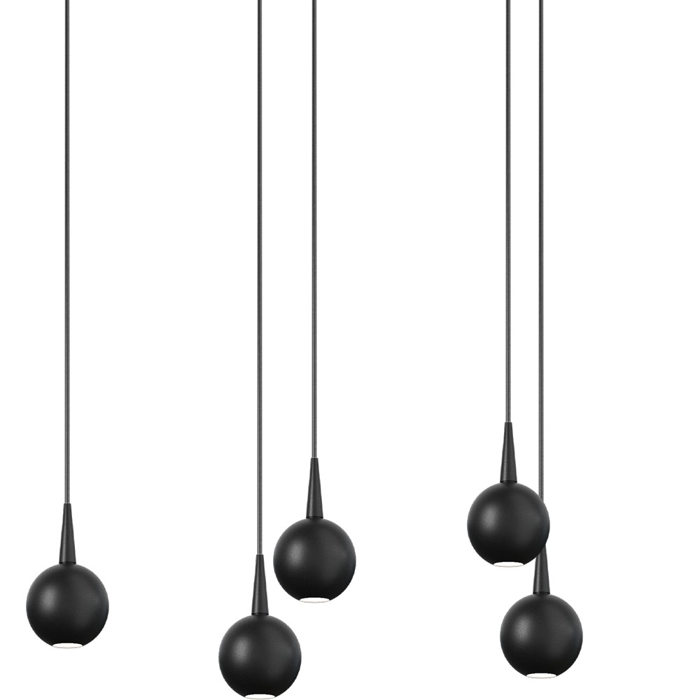 8-lichts hanglamp Talana 130 x 25cm zwart Ø 6cm DTW Masterlight 8718121389172