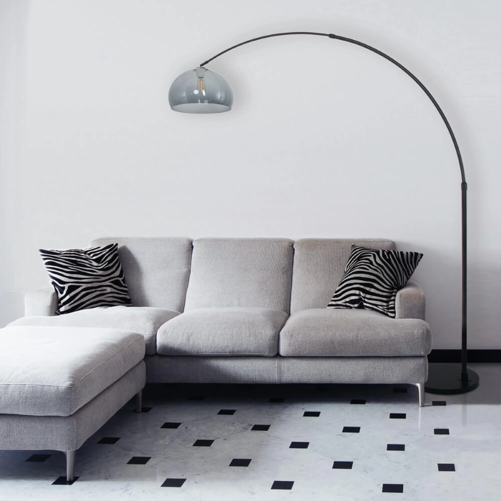Arc lamp Stresa zwart met smoke glas Steinhauer 8712746116489